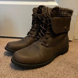 Carissa Sweater Cuff Lace-Up Boot